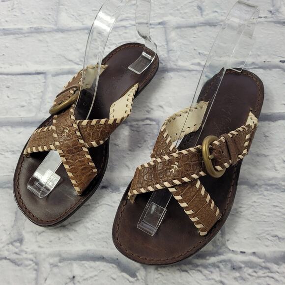 Henry Beguelin Brown Leather Slides size 35 - Picture 2 of 12